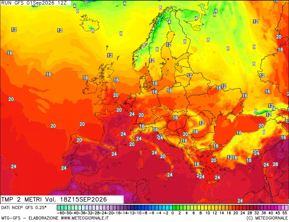 mappa Temp 2 metri