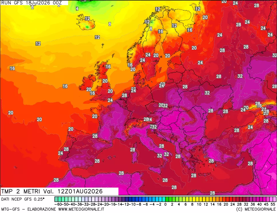 mappa Temp 2 metri