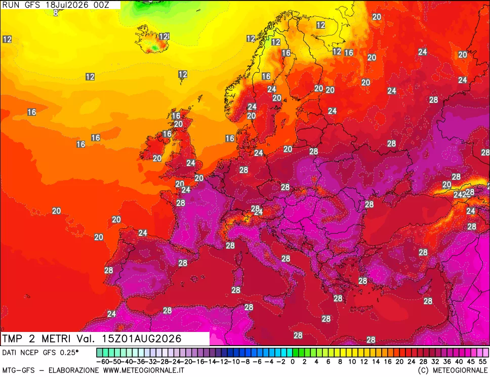 mappa Temp 2 metri