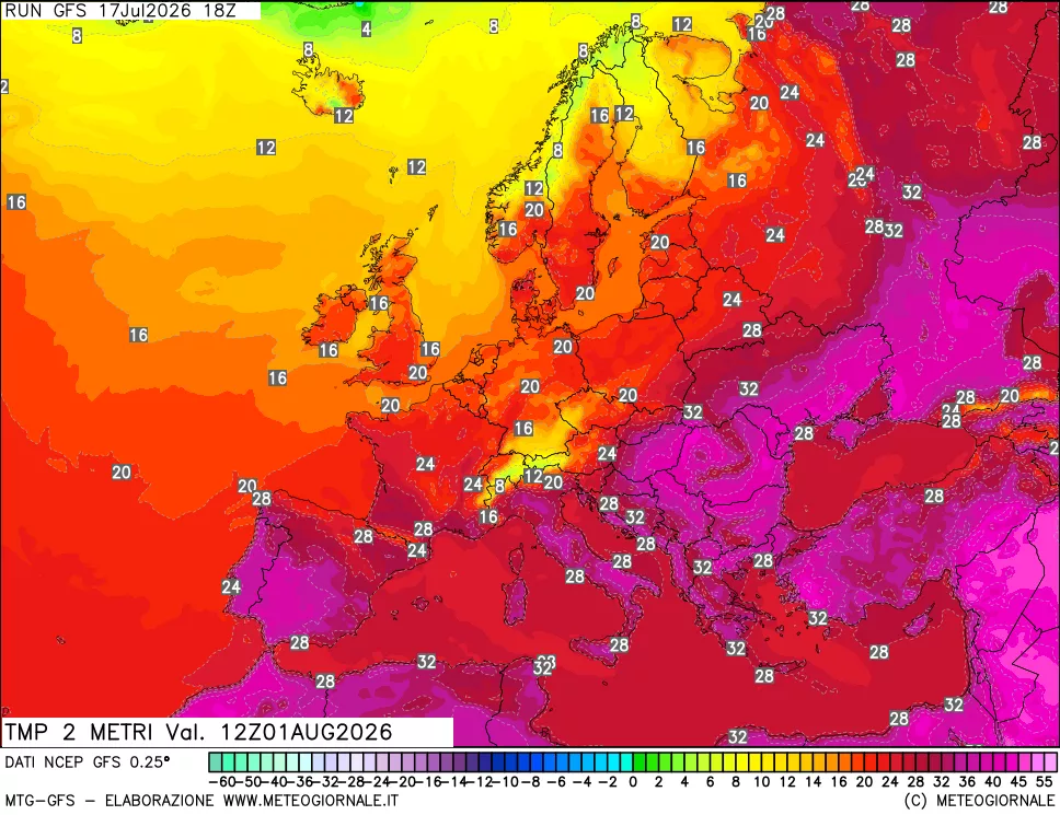 mappa Temp 2 metri