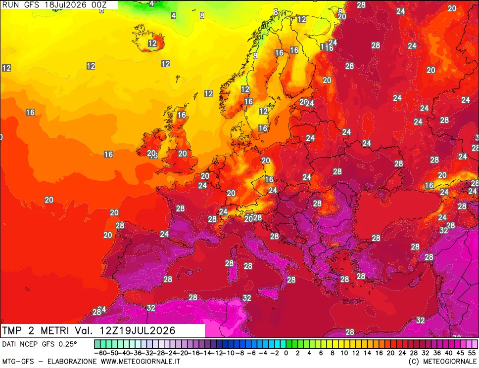 mappa Temp 2 metri