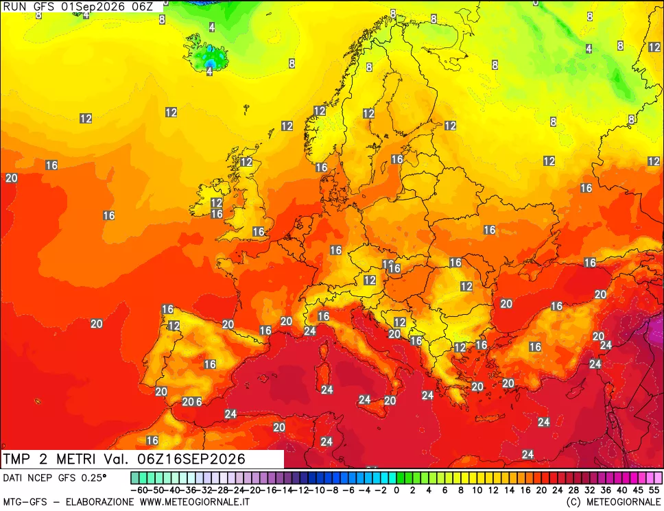 mappa Temp 2 metri