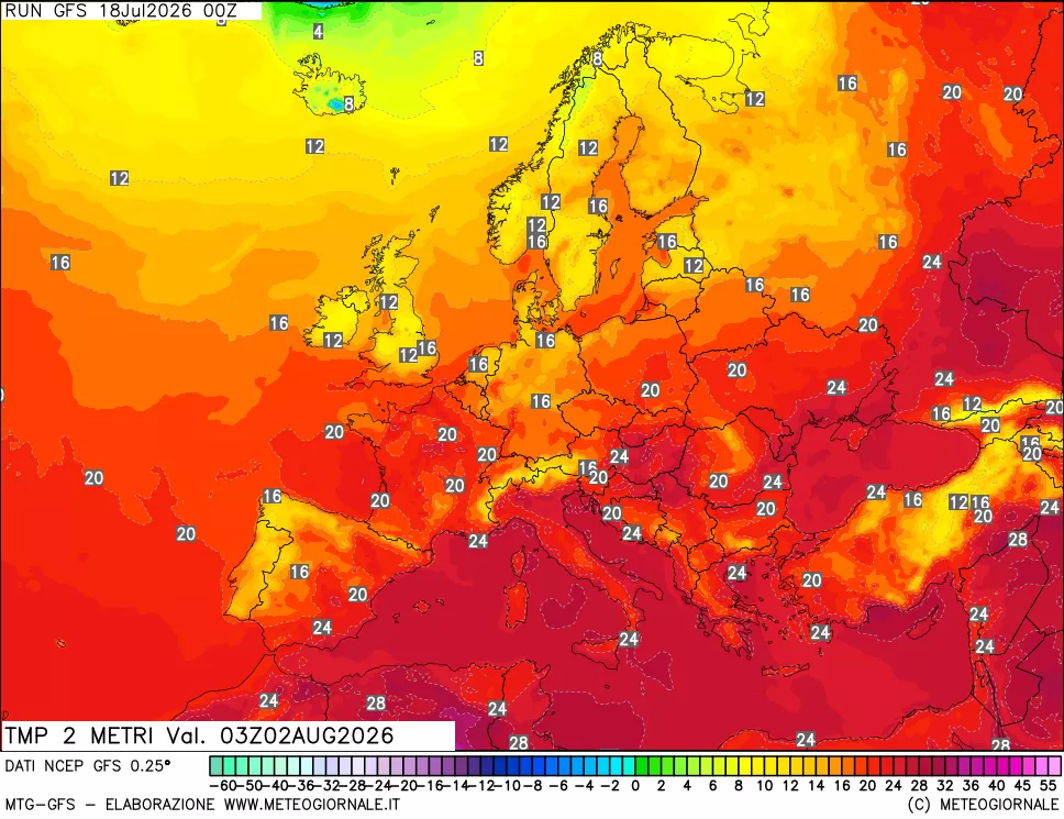 mappa Temp 2 metri