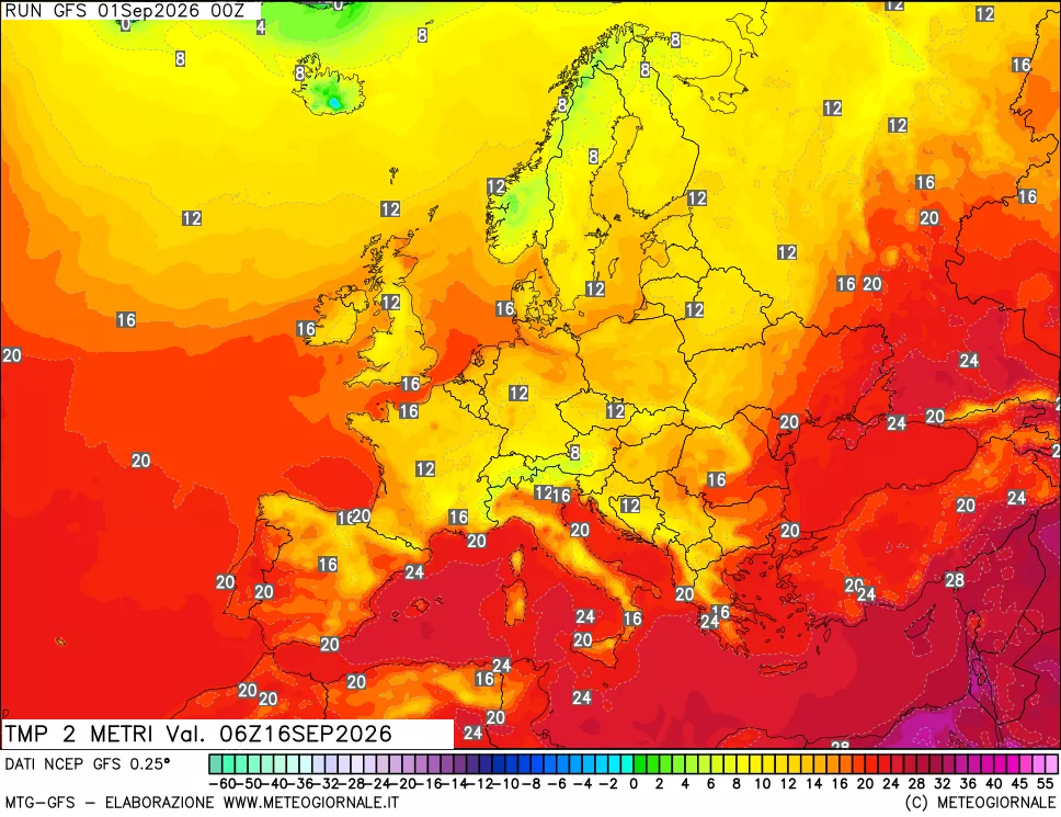 mappa Temp 2 metri