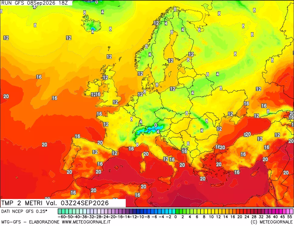 mappa Temp 2 metri