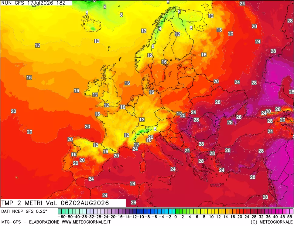 mappa Temp 2 metri