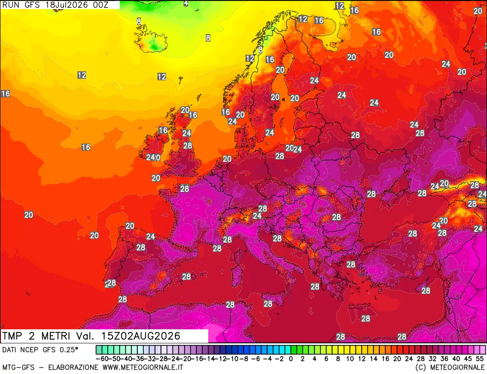 mappa Temp 2 metri