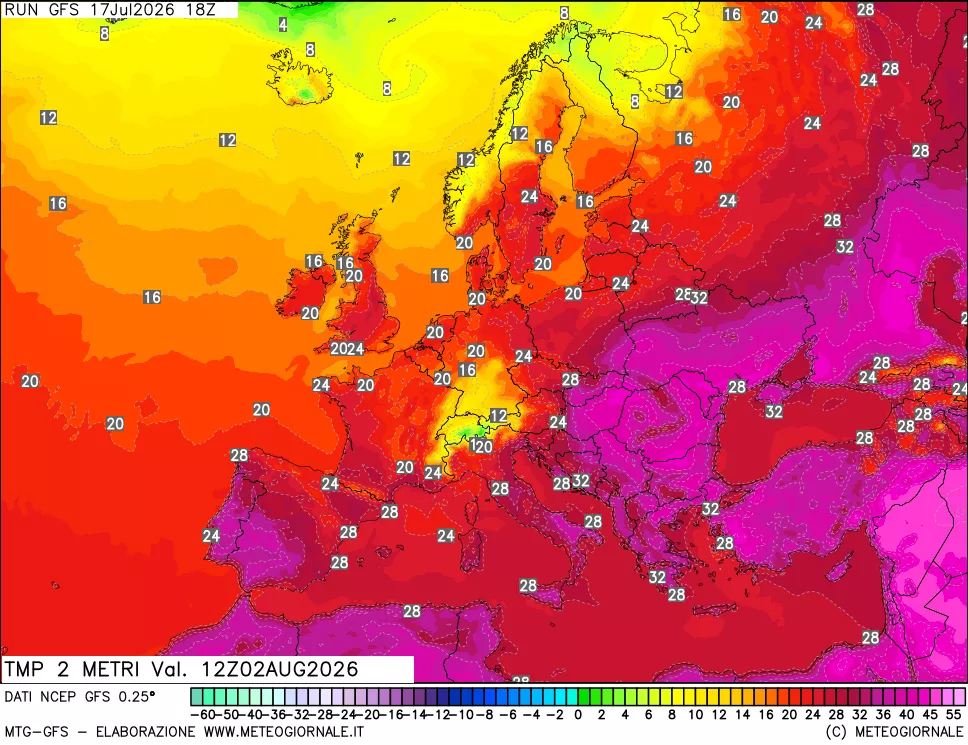 mappa Temp 2 metri