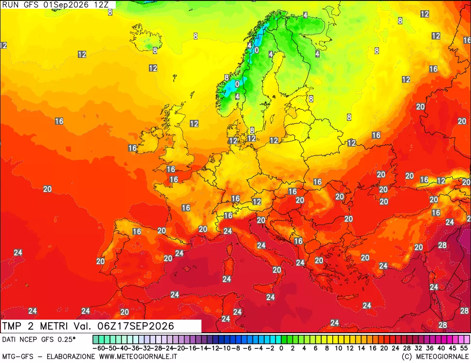 mappa Temp 2 metri
