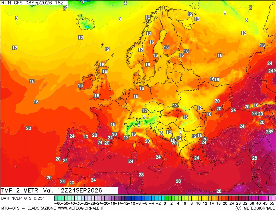 mappa Temp 2 metri