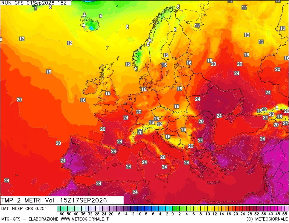 mappa Temp 2 metri