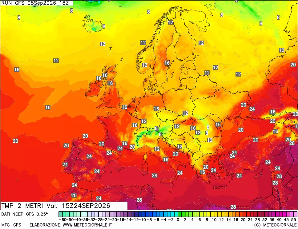 mappa Temp 2 metri