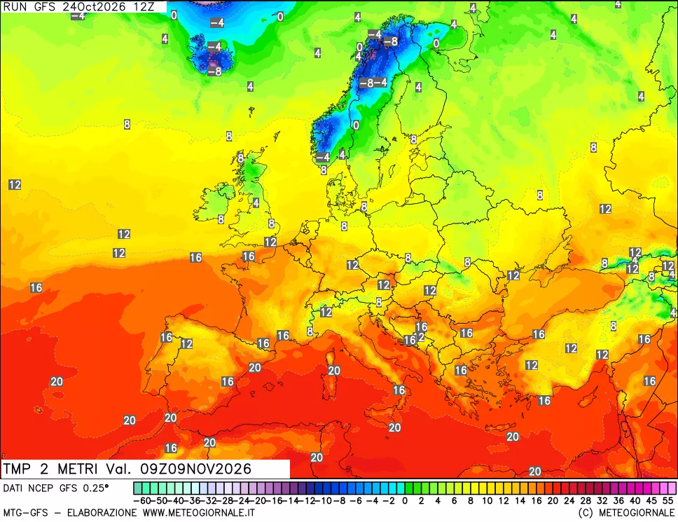 mappa Temp 2 metri