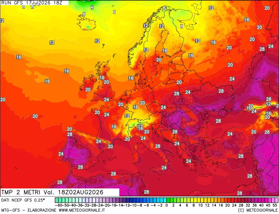 mappa Temp 2 metri
