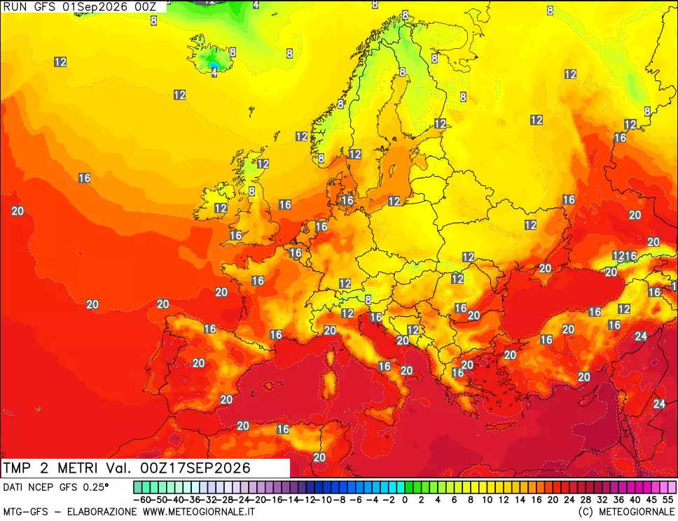 mappa Temp 2 metri