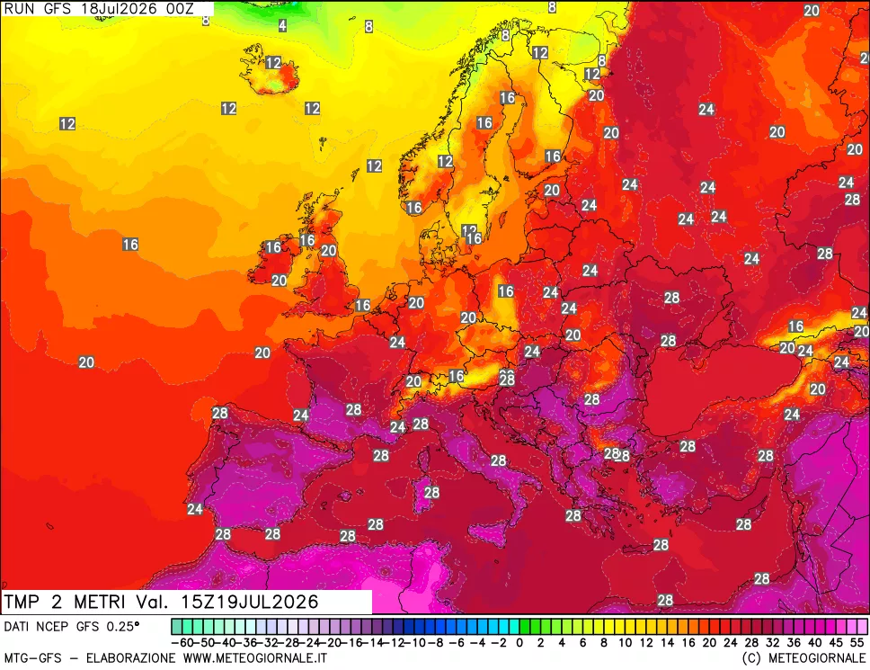 mappa Temp 2 metri