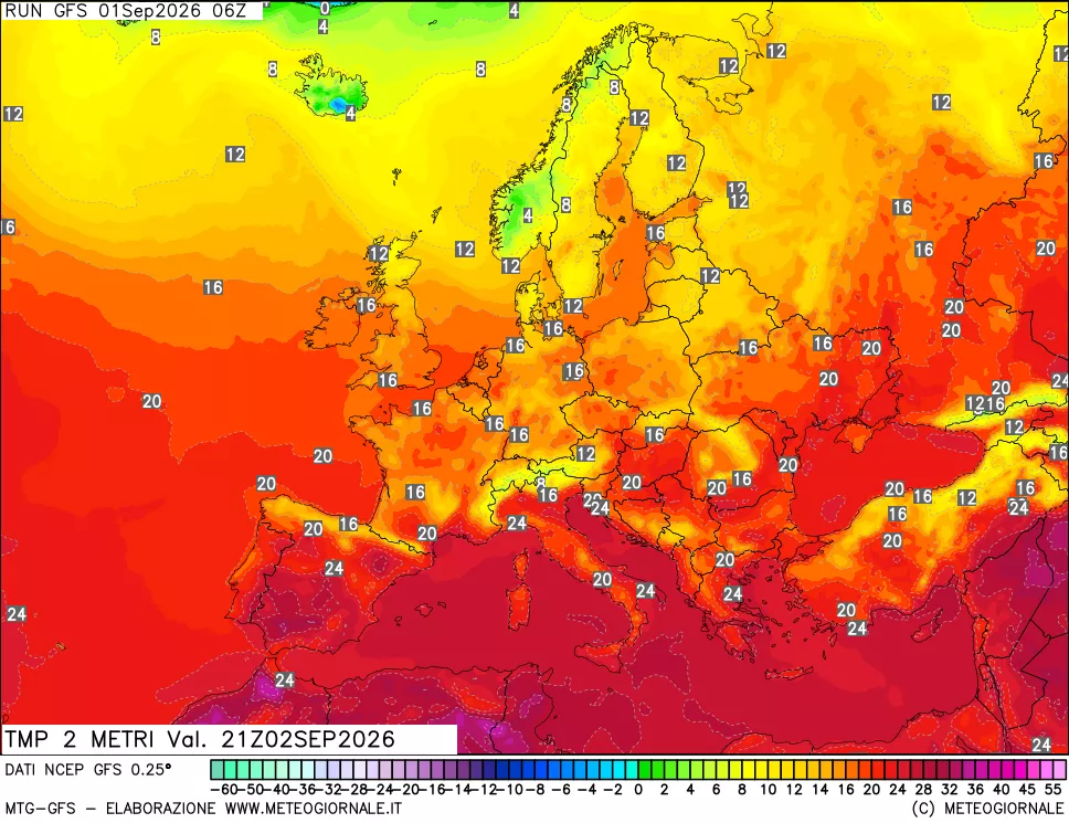 mappa Temp 2 metri