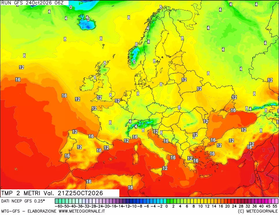 mappa Temp 2 metri