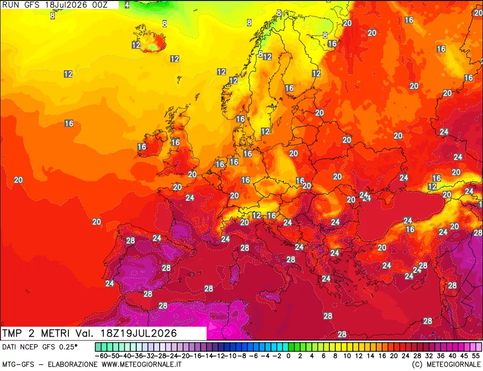 mappa Temp 2 metri
