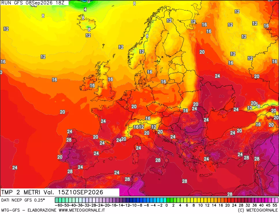 mappa Temp 2 metri