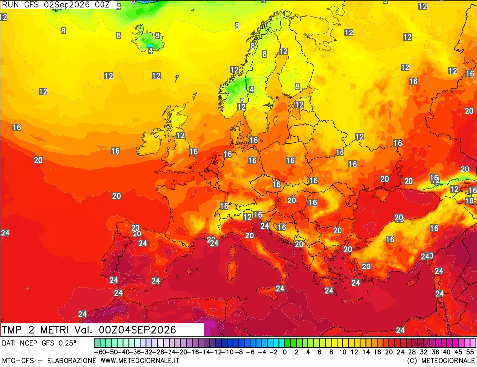 mappa Temp 2 metri