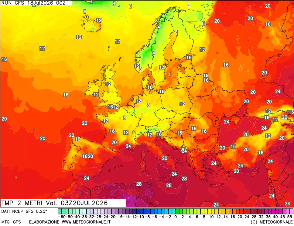 mappa Temp 2 metri