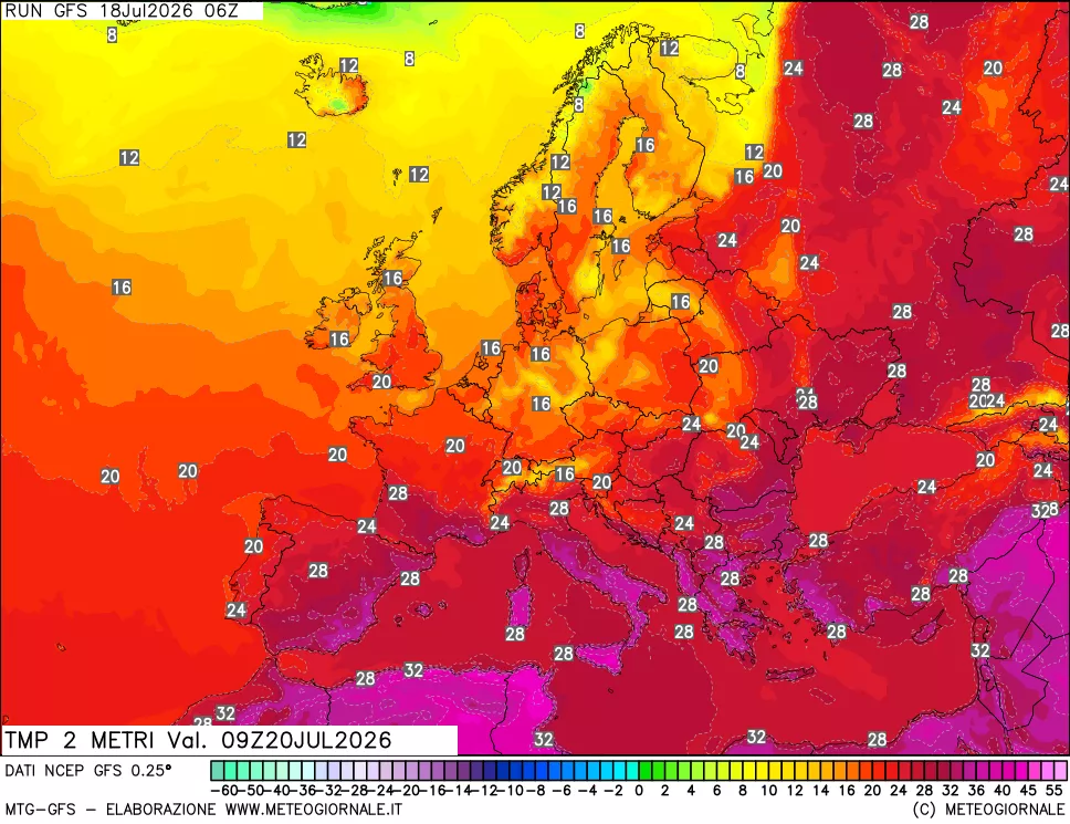 mappa Temp 2 metri