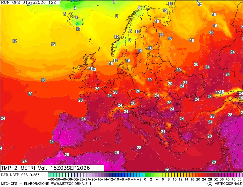 mappa Temp 2 metri