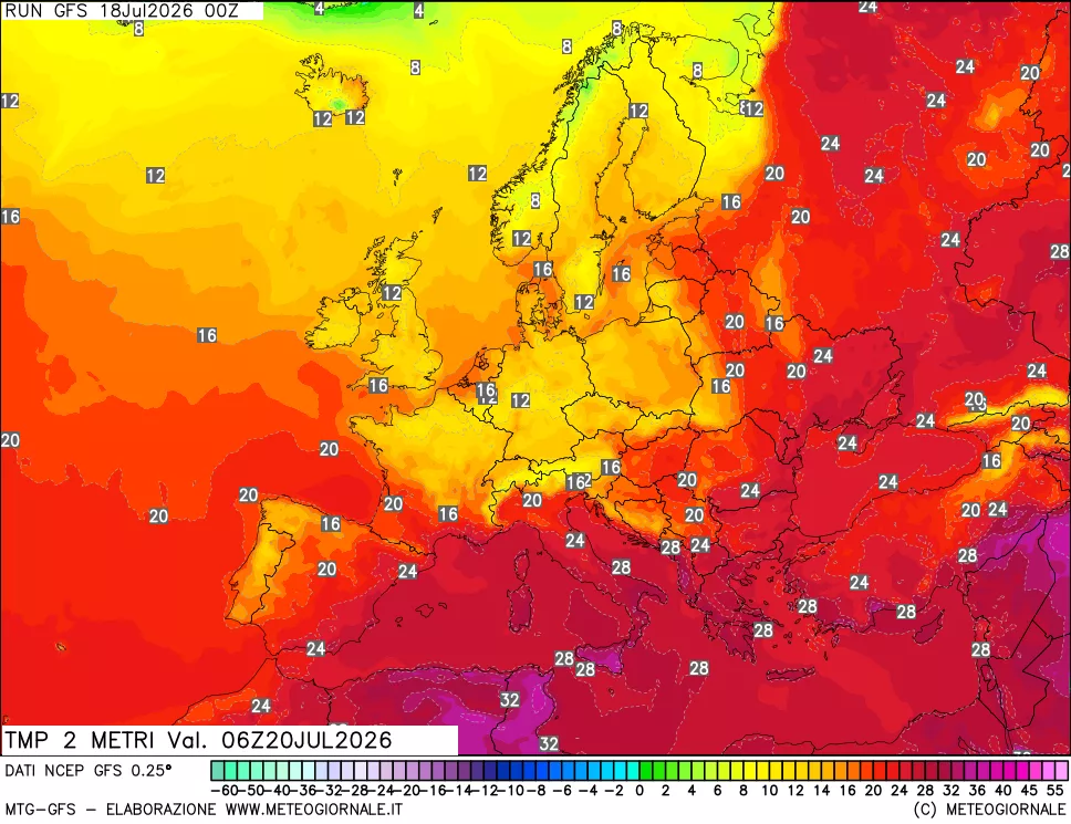 mappa Temp 2 metri