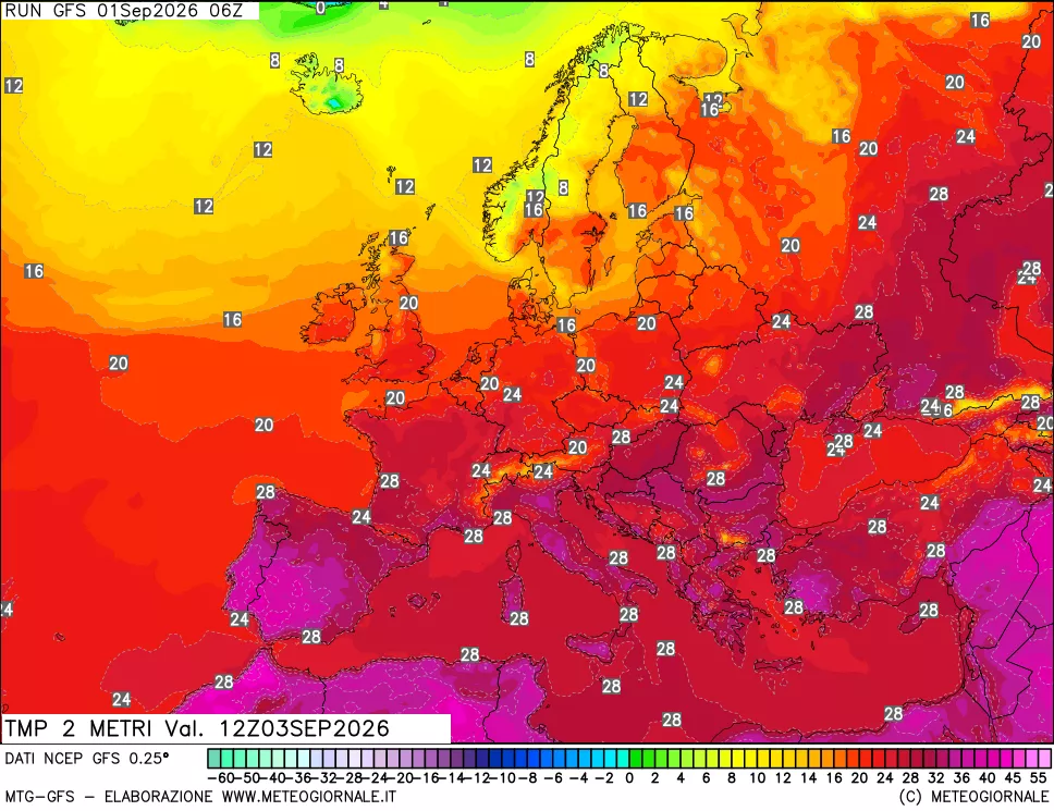mappa Temp 2 metri