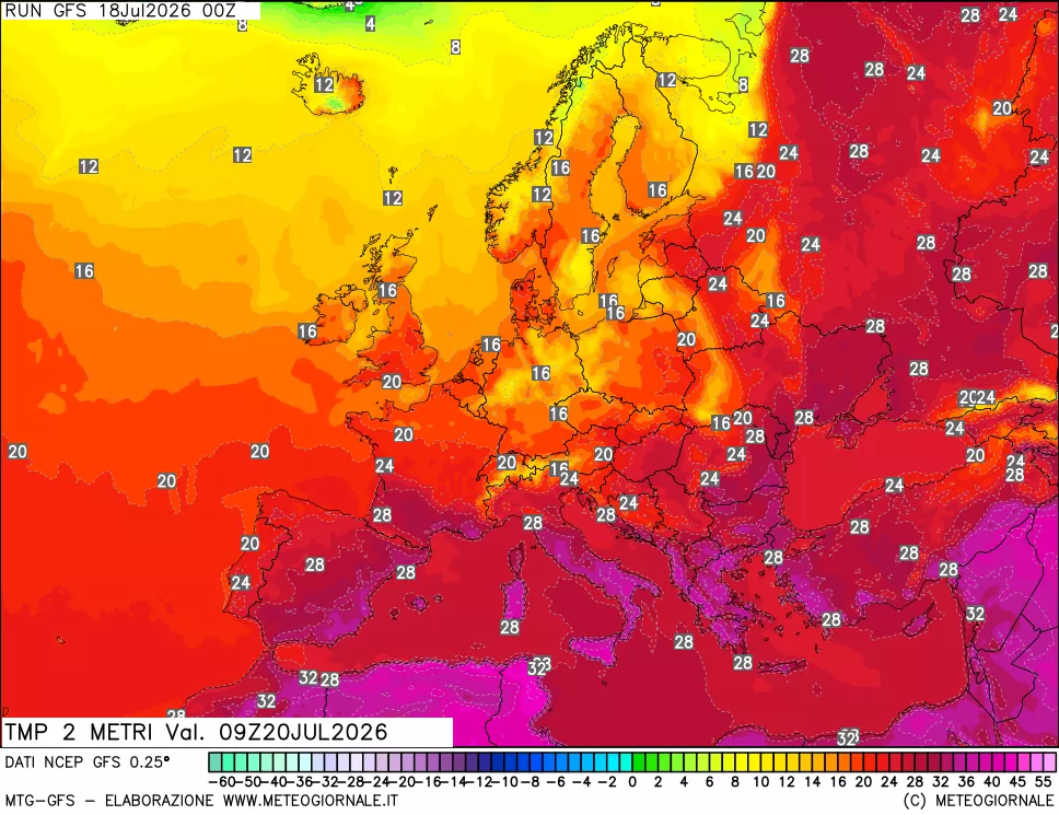 mappa Temp 2 metri