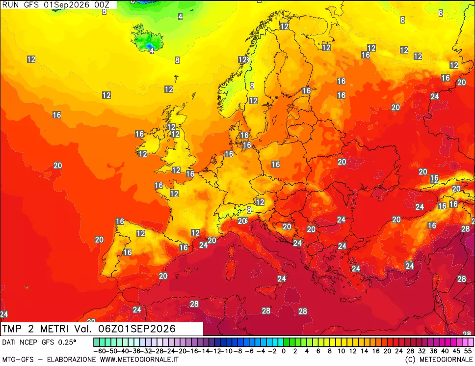 mappa Temp 2 metri