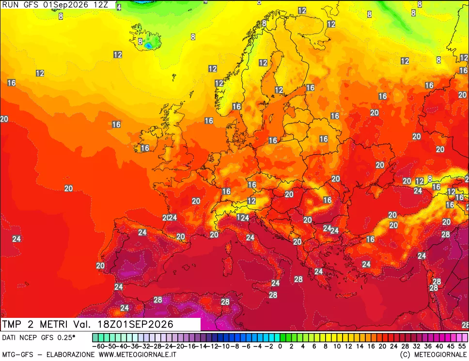 mappa Temp 2 metri