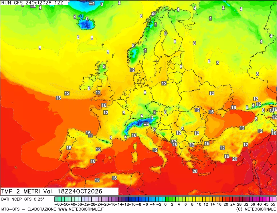 mappa Temp 2 metri