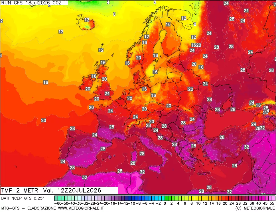 mappa Temp 2 metri