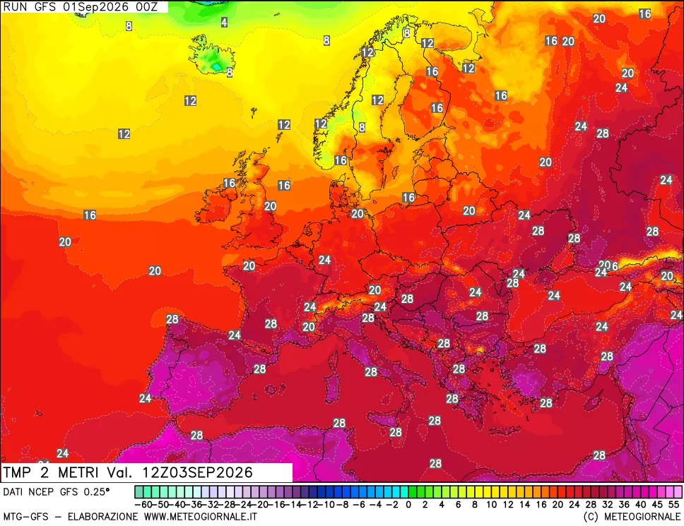 mappa Temp 2 metri