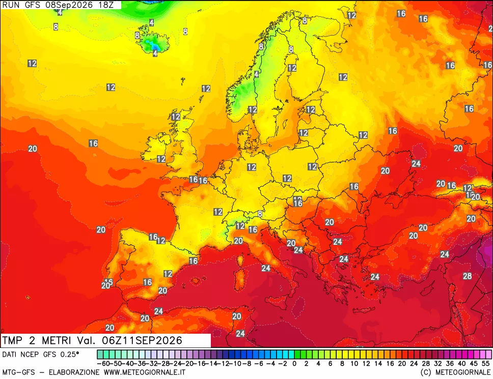 mappa Temp 2 metri