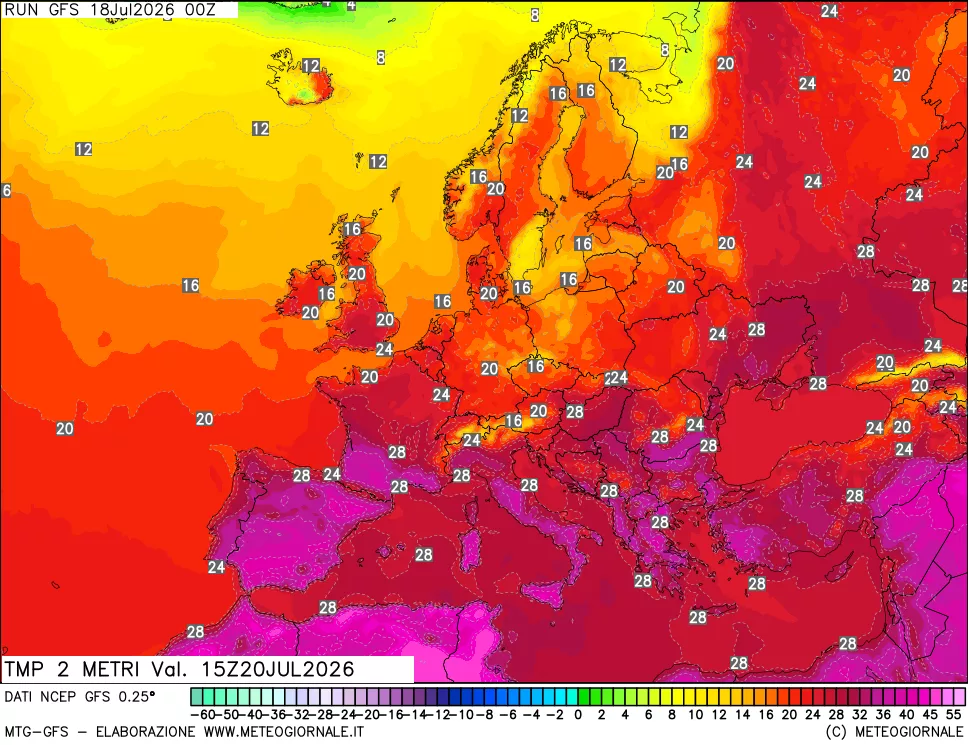 mappa Temp 2 metri