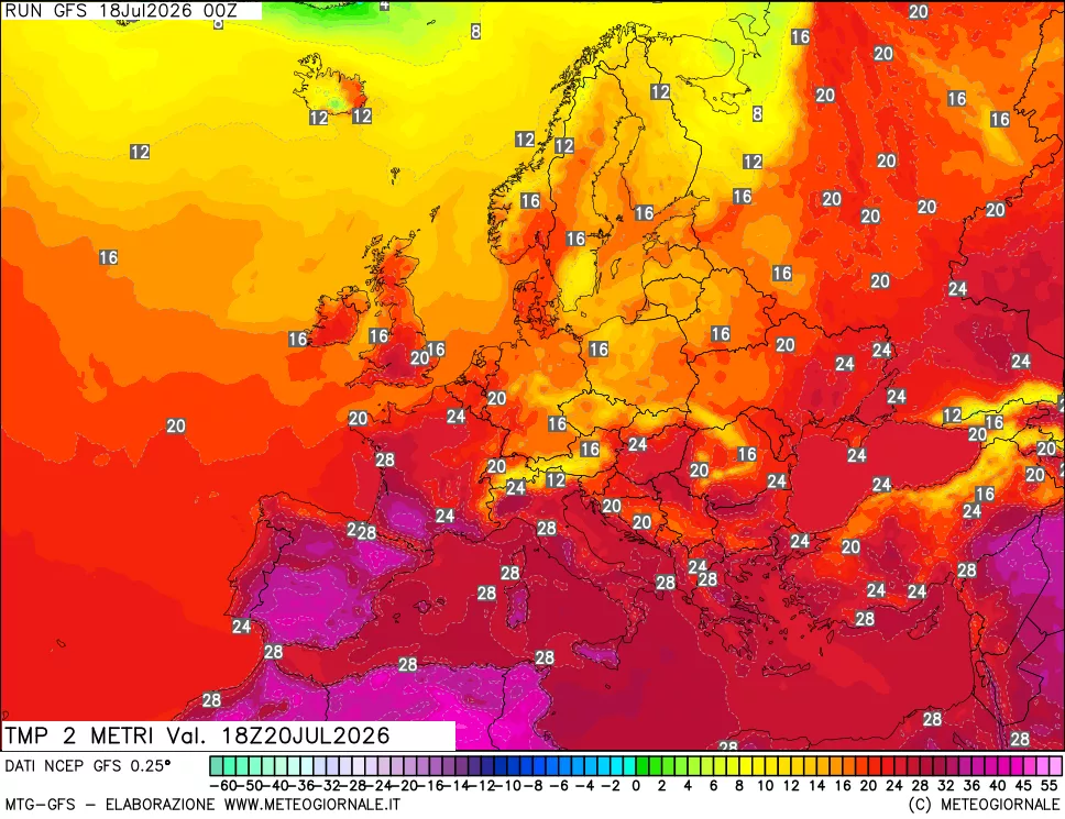 mappa Temp 2 metri