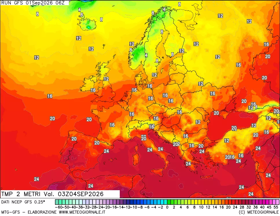 mappa Temp 2 metri