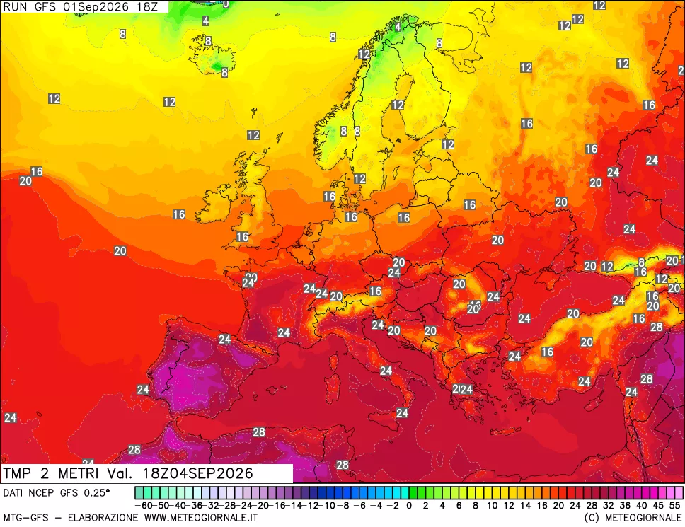 mappa Temp 2 metri