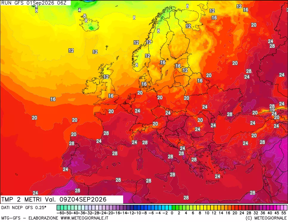 mappa Temp 2 metri