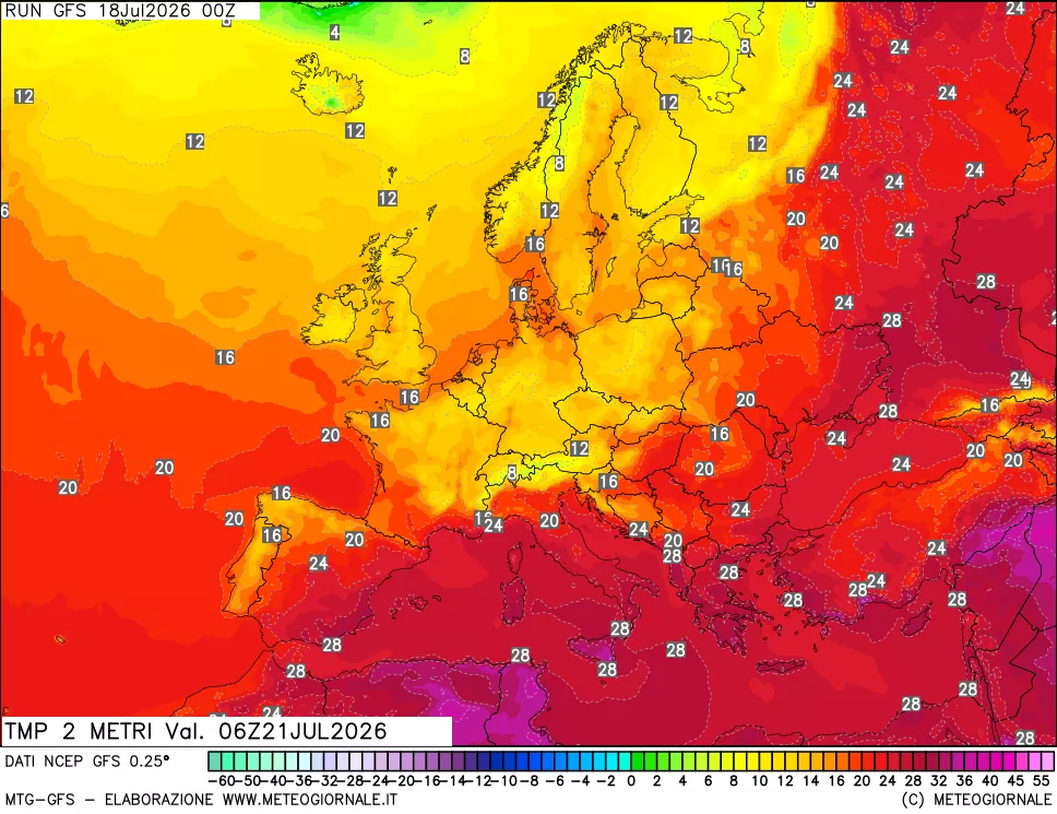 mappa Temp 2 metri
