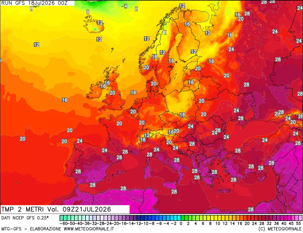 mappa Temp 2 metri