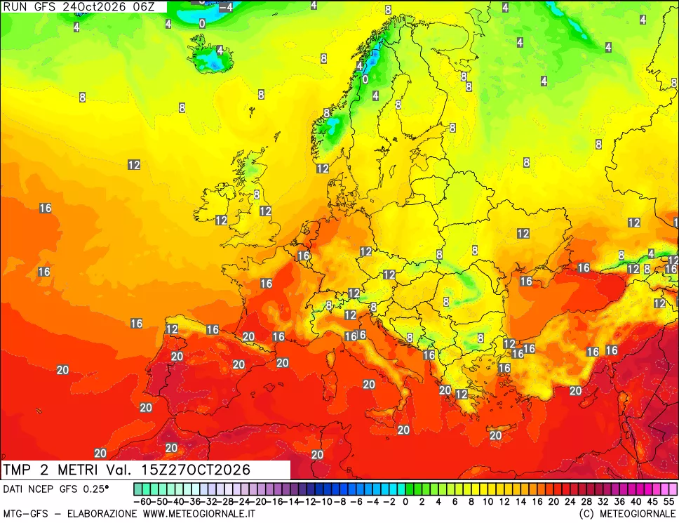 mappa Temp 2 metri