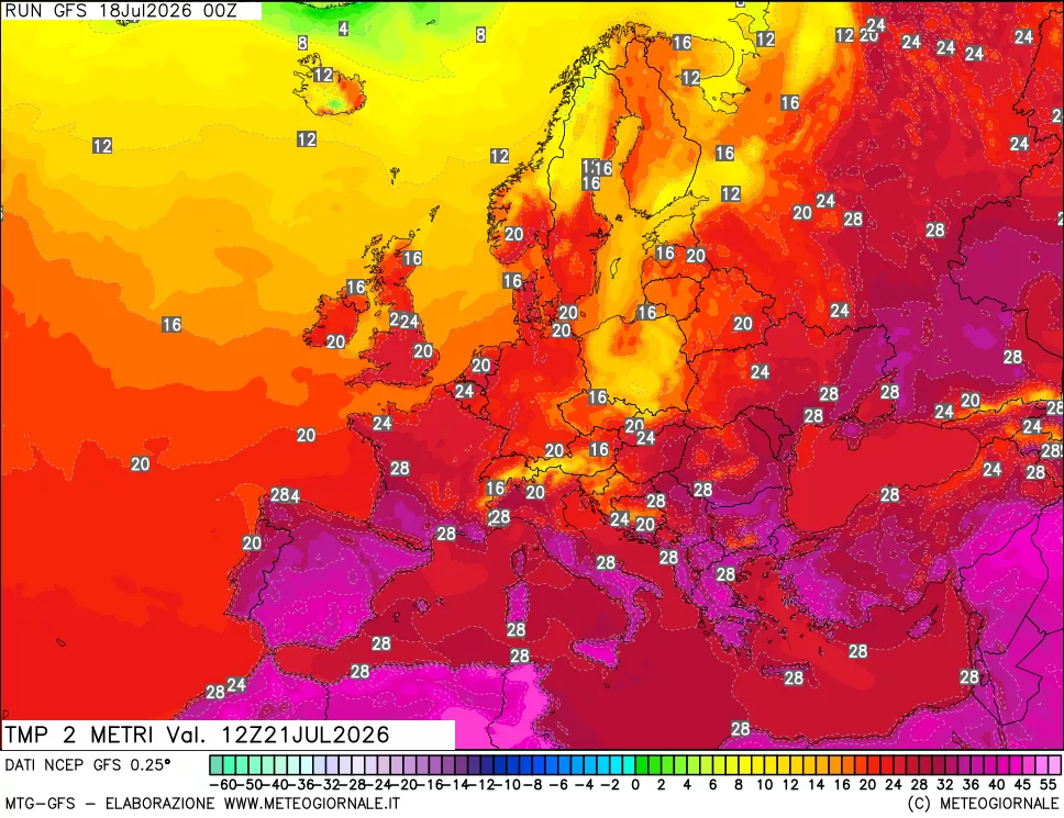 mappa Temp 2 metri