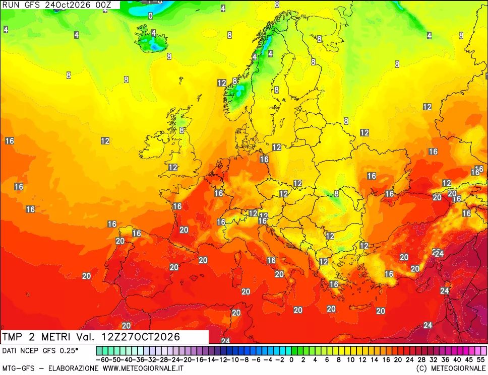 mappa Temp 2 metri