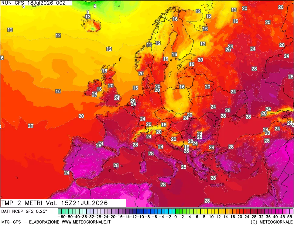 mappa Temp 2 metri