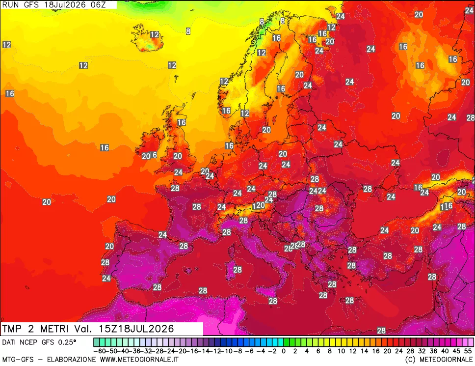 mappa Temp 2 metri