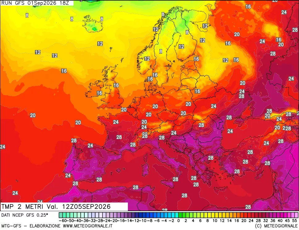 mappa Temp 2 metri